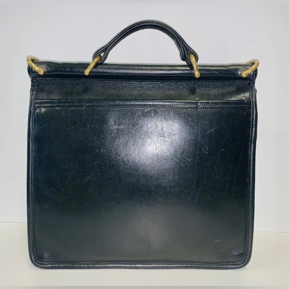Vintage 90’s COACH Willis Black Leather Crossbody Satchel Bag 9927 USA - Picture 2 of 12